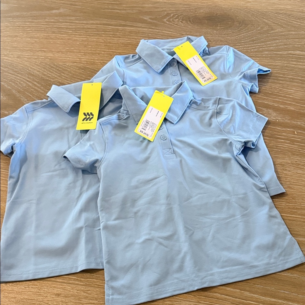 All in Motion Kids Uniform Polo Shirt Bundle of 3 NWT